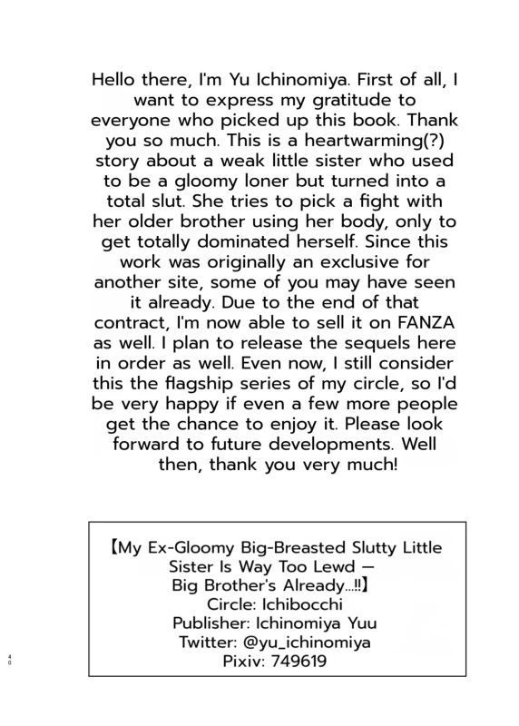 My Ex-Gloomy Big-Breasted Slutty Little Sister Is Way Too Lewd — Big Brother's Already...!! page 41